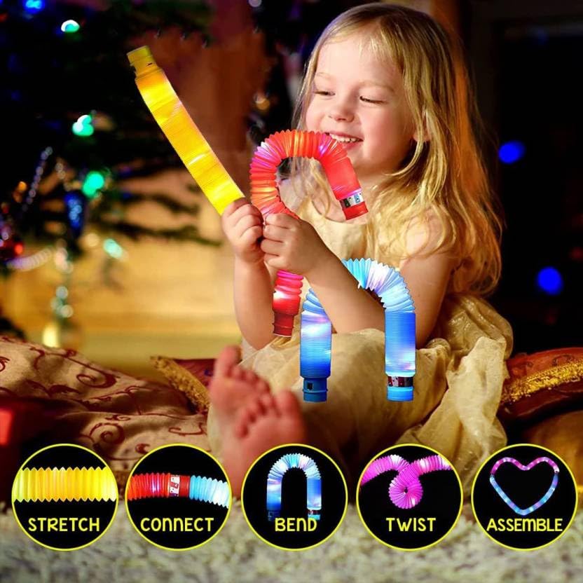 6 Pack Light-Up Pop Tubes – Sensory Fidget Toys