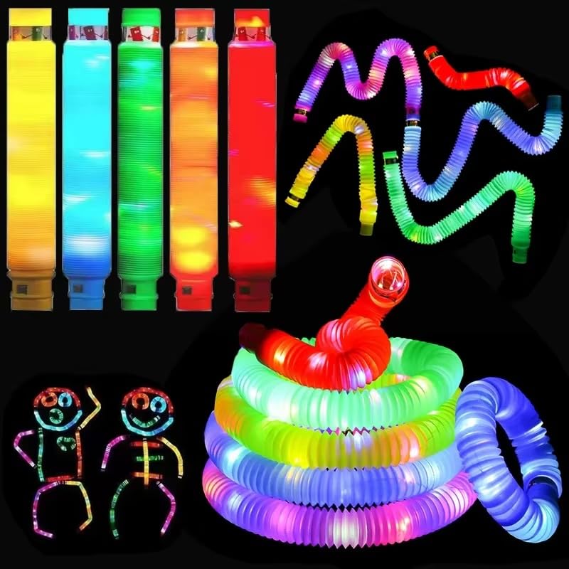 6 Pack Light-Up Pop Tubes – Sensory Fidget Toys