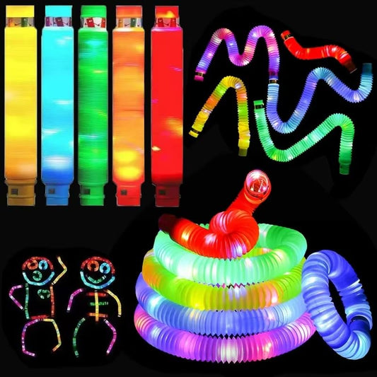 6 Pack Light-Up Pop Tubes – Sensory Fidget Toys