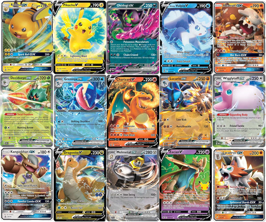 5 Pokémon Ultra Rare Card Bundle – V, GX, ex & More