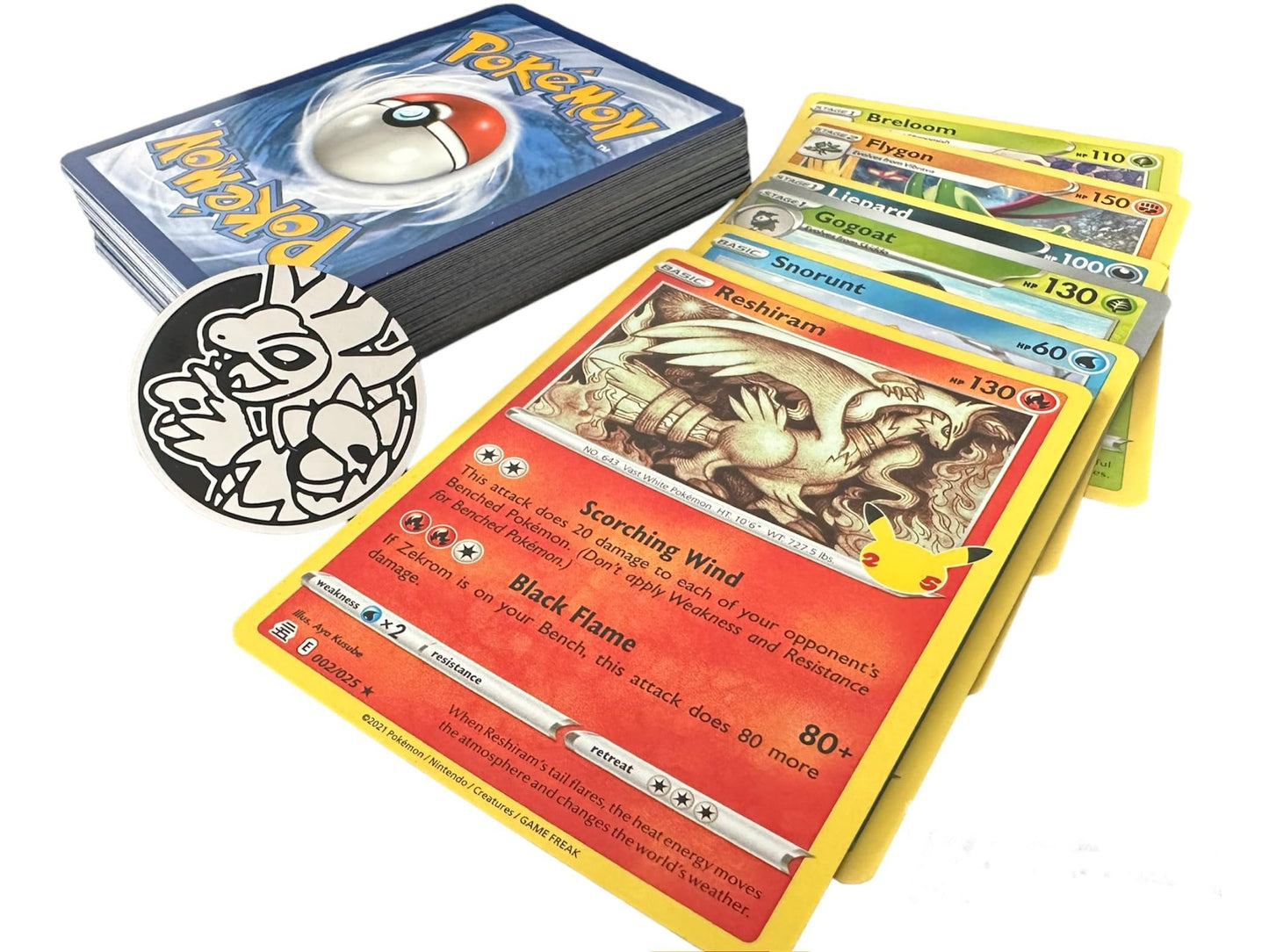50 Assorted Pokémon Cards Bundle with Guaranteed Foil & Official Game Coin