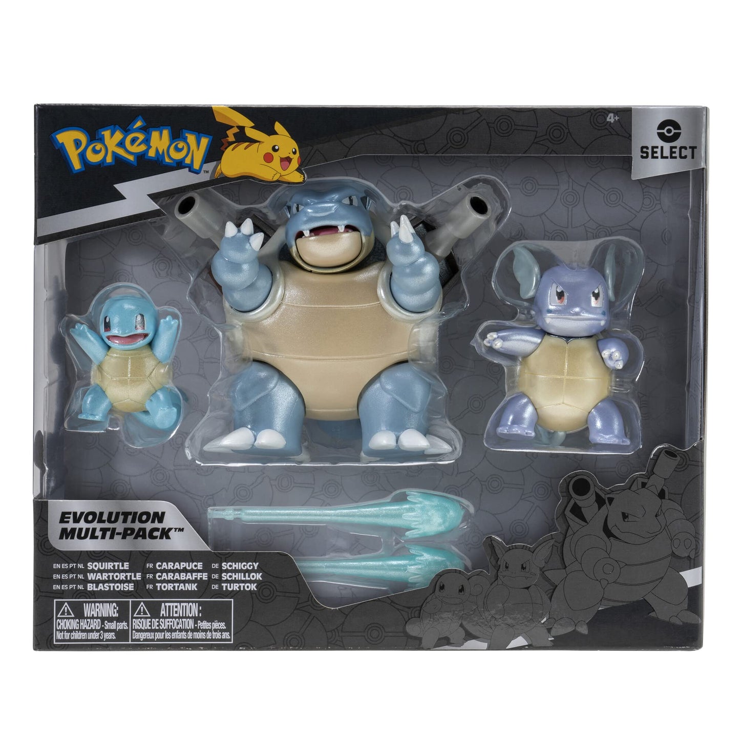 Pokémon Select Evolution Pack – Squirtle, Wartortle & Blastoise Figures