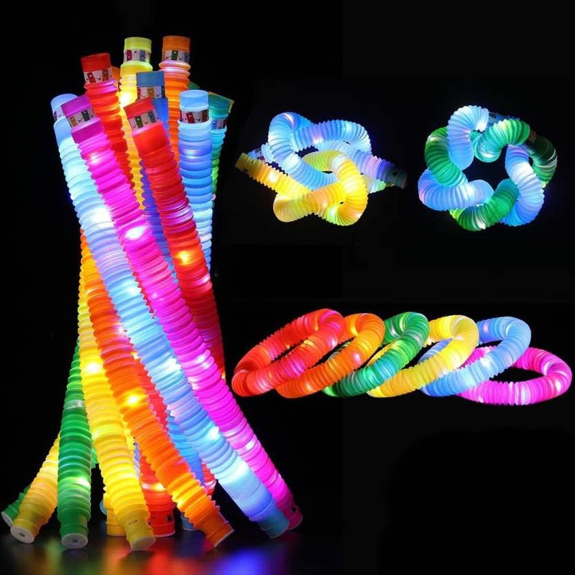 6 Pack Light-Up Pop Tubes – Sensory Fidget Toys